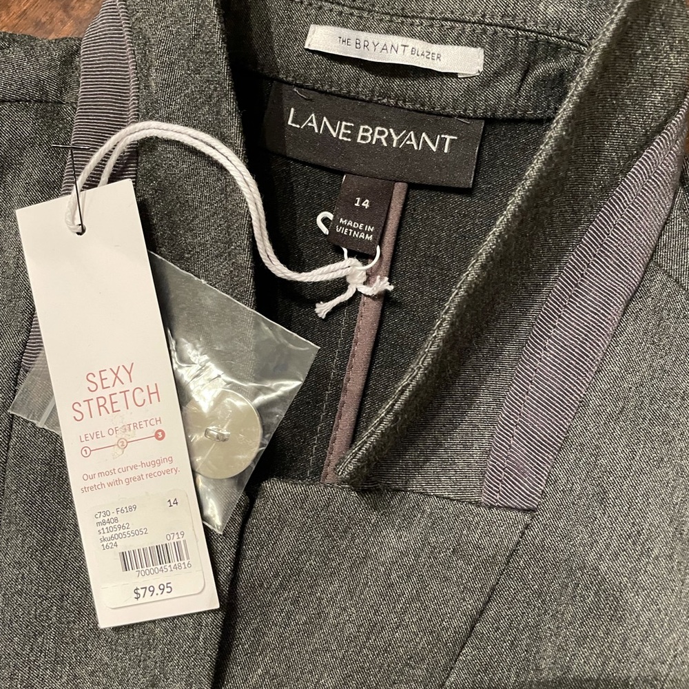 Lane Bryant Gray Blazer. New with Tags